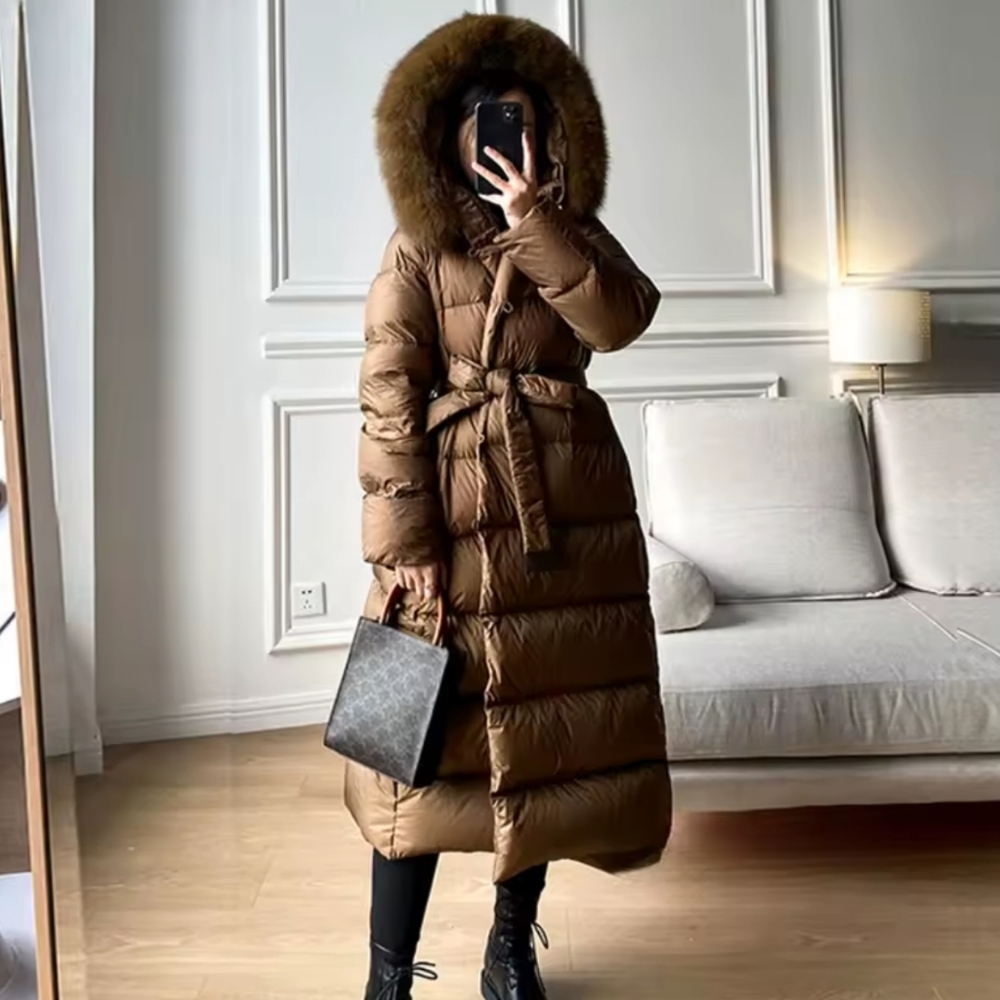 Real Fur Jacket 2026 Winter Women White Duck Down Jackets Ultra Light Warm